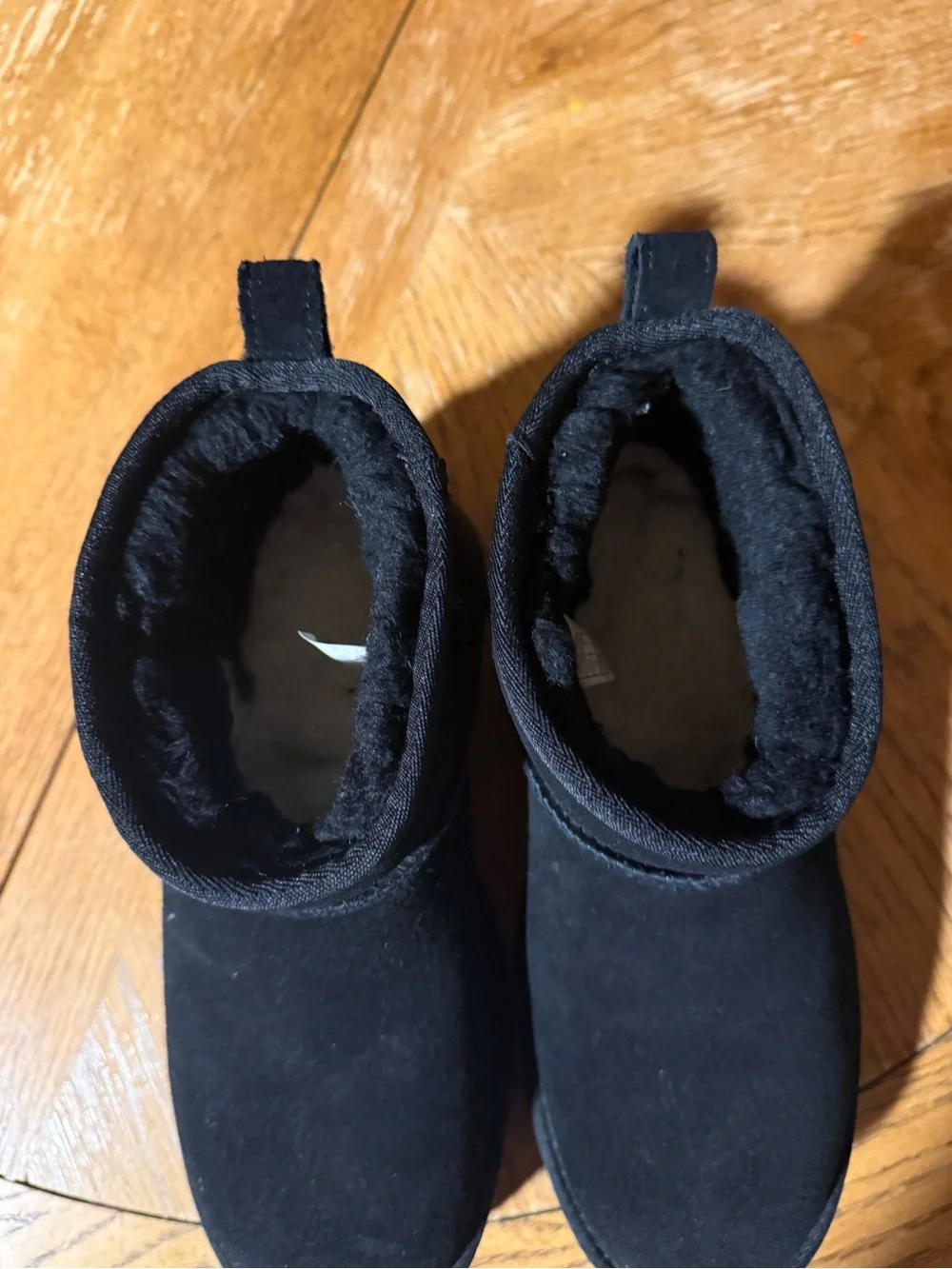 UGG Black Classic Ultra Mini New Heights Shearling Boots Women's